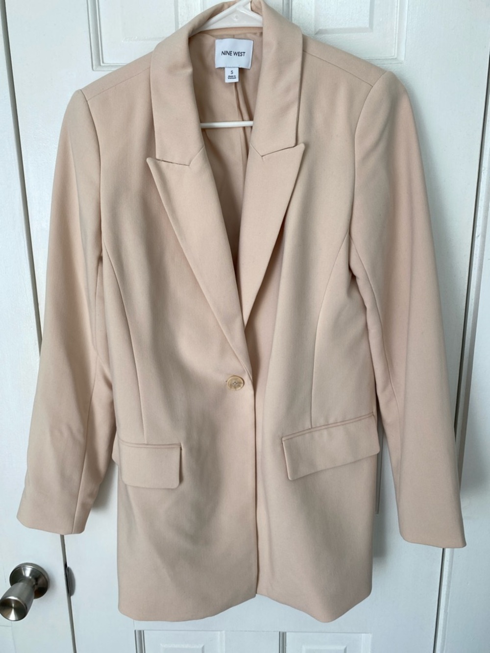 Nine West Women's Light Pink Single-Button Blazer
